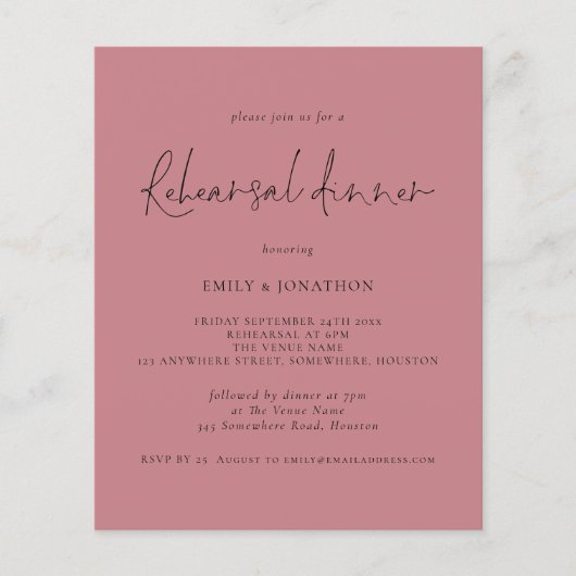 ペーパー |結婚のリハーサルディナーダスティーバラ招待状 (正面)