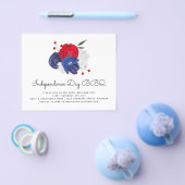 ペーパー | 赤白青の花模様 4th July BBQ 招待状 (シングル)