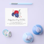 ペーパー |赤白青花模様7月4日BBQ招待状 (シングル)