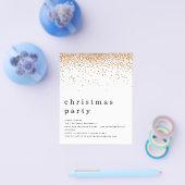 ペーパー |金ゴールドグリッタークリスマスパーティの招待状 (シングル)