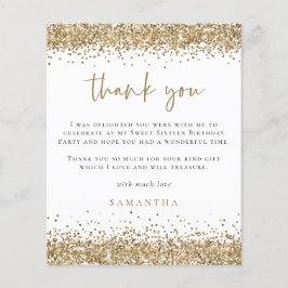 ペーパー |金ゴールドグリッター写真Sweet sixteenありがとうございます