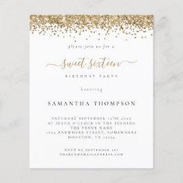 ペーパー |金ゴールドグリッターSweet sixteen招待状