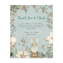 ペーパー | Bunny Powder Blue First誕生日ありがとう