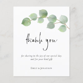 ペーパー | Eucalyptus Leaf Script Photo Thank You