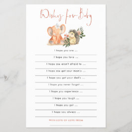 ペーパー | Hedgehog Elephant Wishes for Baby Shower