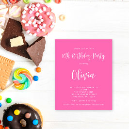 ペーパー Script Hot Pink 10thバースデーパーティー