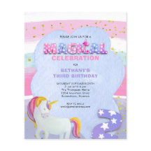 ペーパー | Unicorn Magic 3rd誕生日招待状