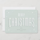 ペールグリーン メリークリスマス レトロスターズ フラット シーズンカード (正面)