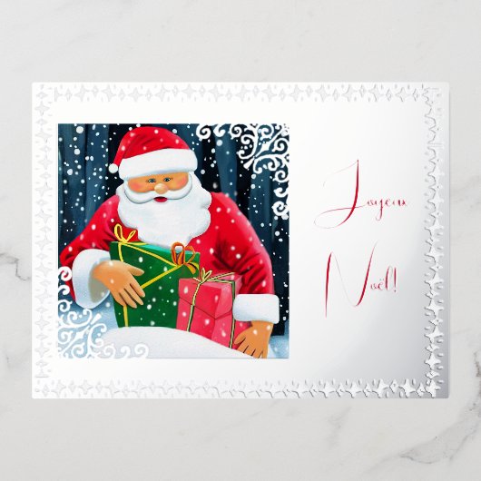 ペールノエルソウラネージュアヴェコレンジアルゼンゼー 箔シーズンポストカード (正面)