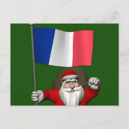ペールノエル国旗とフランス ポストカード