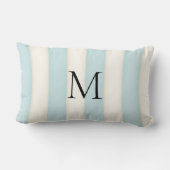 ペールピンク＆アンティークホワイトのストライプモノグラム ランバークッション (裏面)