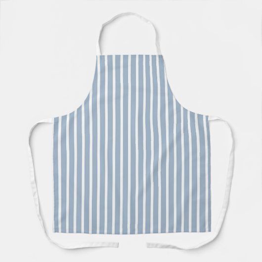 ペールブルー ホワイト ストライプ Chef エプロン (正面)
