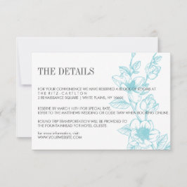 ペールブルー | Magnolia Flowers開花 |ウェディングRSVP 出欠カード