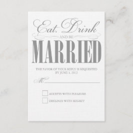 ペー食べター・ドリンク・ビー結婚したブ |応答カード 出欠カード