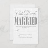 ペー食べター・ドリンク・ビー結婚したブ |応答カード 出欠カード (正面/裏面)