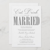 ペー食べター・ドリンク・ビー結婚したブ |招待 招待状 (正面/裏面)