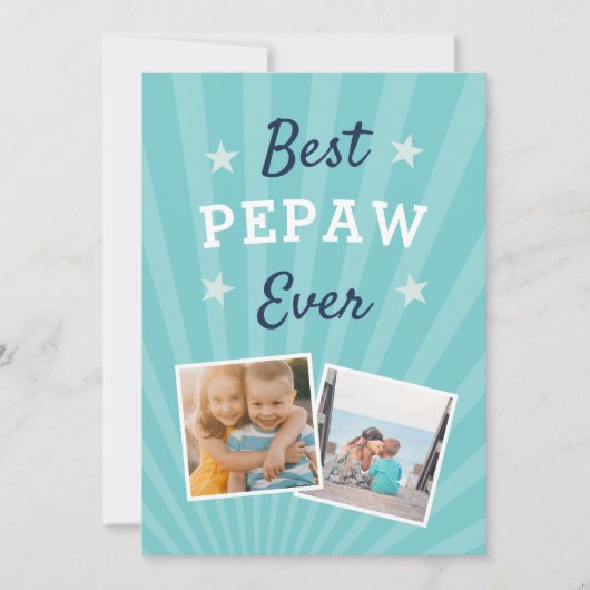 ペ最高のポー |父の日のフラット写真 カード (正面)