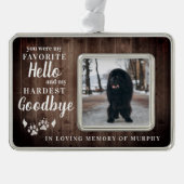 ペ素朴ットパーソナライズされた記念写真 シルバープレートフレームオーナメント (正面)