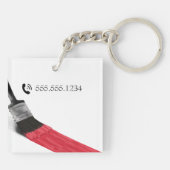 ペ絵画ンターサービス会社ブラシレッド キーホルダー (裏面)