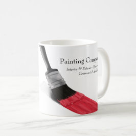 ペ絵画ンターサービス会社ブラシレッド コーヒーマグカップ
