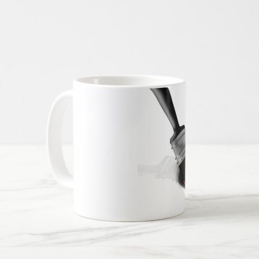 ペ絵画ンターサービス会社ブラシレッド コーヒーマグカップ (正面左)