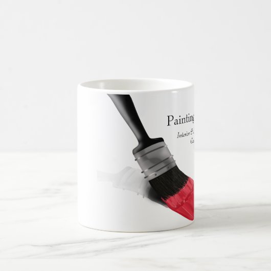 ペ絵画ンターサービス会社ブラシレッド コーヒーマグカップ (中央)