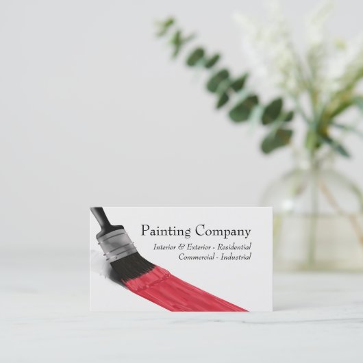 ペ絵画ンターサービス会社ブラシレッド 名刺 (スタンド正面)