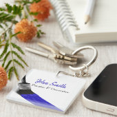 『ペ絵画ンター・サービス会社ブラシ・ブルー』 キーホルダー (正面右)