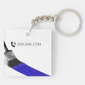 『ペ絵画ンター・サービス会社ブラシ・ブルー』 キーホルダー (裏面)