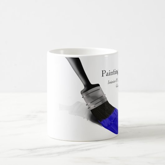 『ペ絵画ンター・サービス会社ブラシ・ブルー』 コーヒーマグカップ (中央)