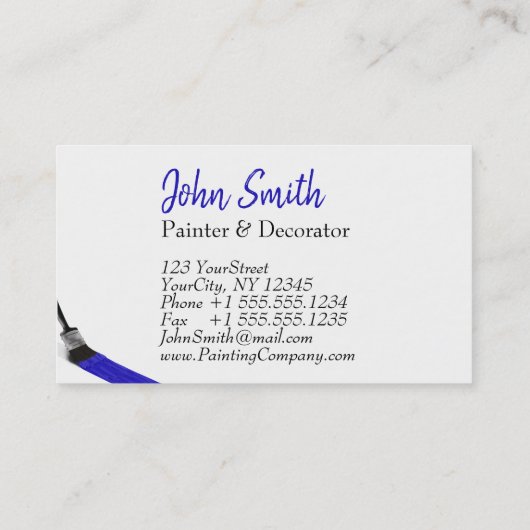 『ペ絵画ンター・サービス会社ブラシ・ブルー』 名刺 (裏面)