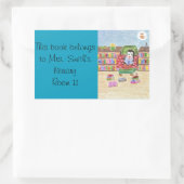 ペ頭が切れる読ンギン図書館のシール 長方形シール (バッグ)