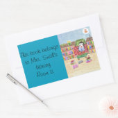 ペ頭が切れる読ンギン図書館のシール 長方形シール (封筒)