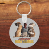 ペersonalなボディーガード ツイン ドッグス デザイン キーホルダー (正面)