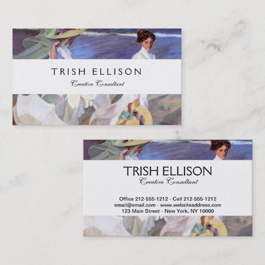 ホアキンソロラレディメンズ歩くビーチ 名刺 (正面/裏面)