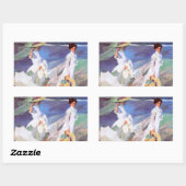 ホアキンソロラレディメンズ歩くビーチ 長方形シール (シート)