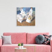 ホアキンソロラ – 女性歩くオンビーチ キャンバスプリント (インサイチュ (リビング))