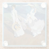 ホアキン・ソロラ海岸を散歩する ガラスコースター (裏面)