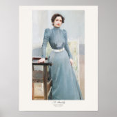 ホアキン・ソロラ・クロティルド灰色のドレスで絵画 ポスター (正面)