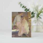 ホアキン・ソロラ – 母と娘，バレンシアビーチ ポストカード (スタンド正面)