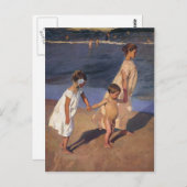 ホアキン・ソロラ – 水へ，バレンシア ポストカード (正面/裏面)