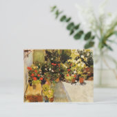 ホアキン・ソロラ – 花が咲く屋上 ポストカード (スタンド正面)