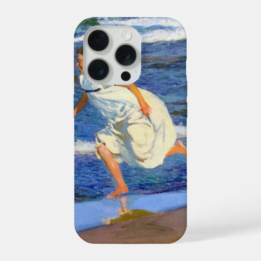 ホアキン・ソローリャ「浜辺を走る」 iPhoneケース (裏面)