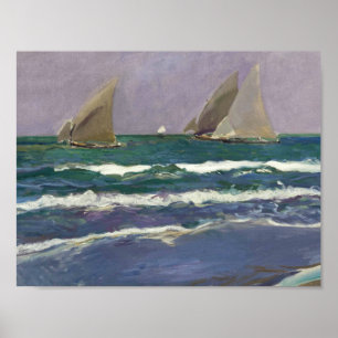 ホアキンSorolla -海の船の帆 ポスター