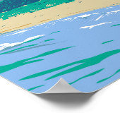 ホアキーナビーチブラジルトラベルアートヴィンテージ ポスター (角)