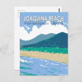 ホアキーナビーチブラジルトラベルアートヴィンテージ ポストカード (正面/裏面)
