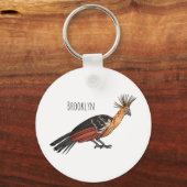 ホアチン鳥の漫画イラストレーション キーホルダー (正面)