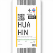 ホアヒンタイランド(HHHQ)への搭乗券 シール (正面)