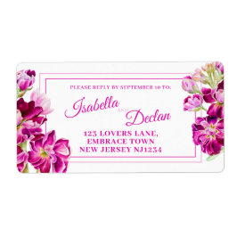 ホアリーの濃いピンクの花結婚の応答 ラベル