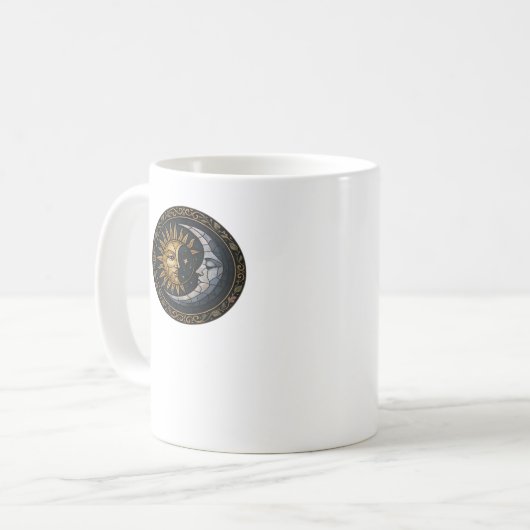 ホィムシーのステンドグラスの月と太陽クラシックの コーヒーマグカップ (正面左)